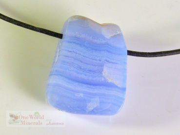 Chalcedon blau, Anhänger, gebohrt, 3 Stück
